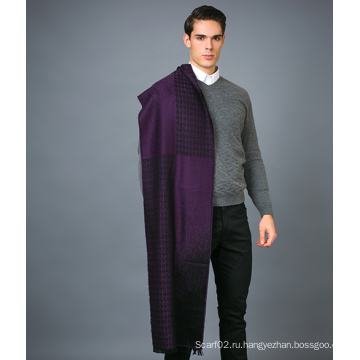 100% мужской шарф шерсти в сплошной цвет Жаквар шерстяной шарф